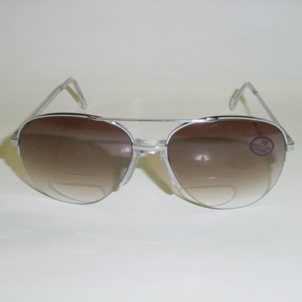 (NWT) Vintage 90's Aviator Metal Bi-Focal Reading Sunglasses +3.50